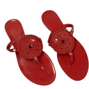 Jack Rogers Coral Red Georgia Jelly Flip Flop Sandals Size 8